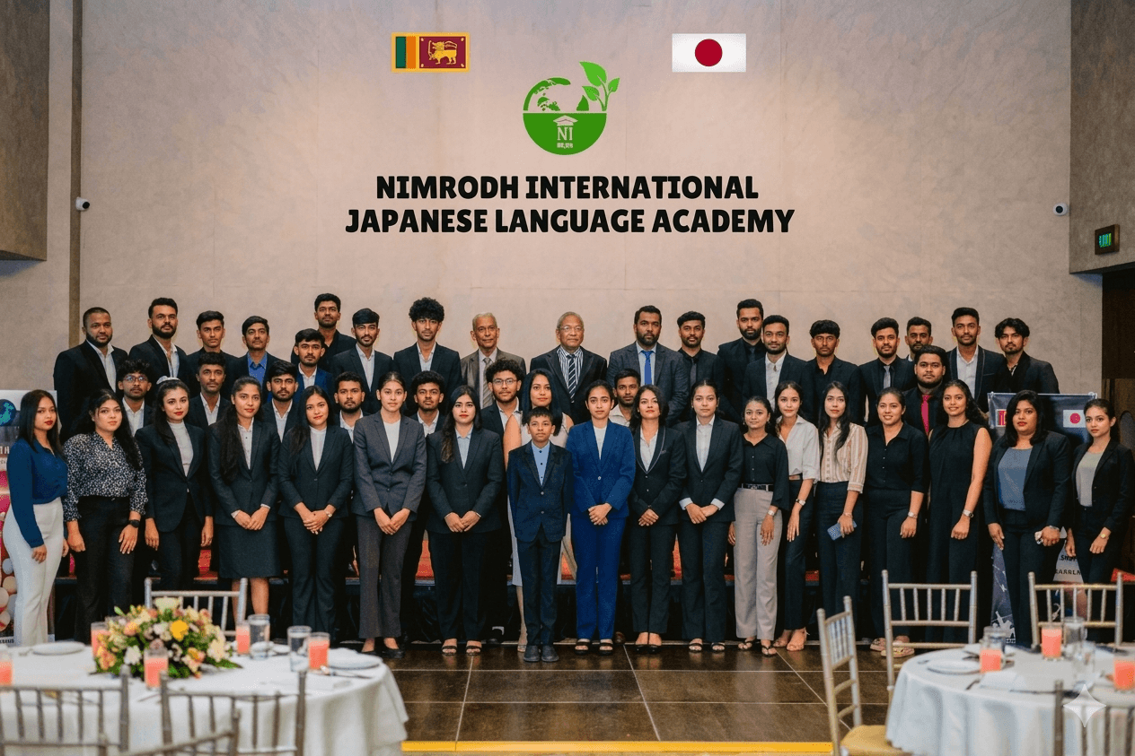 Students studying Japanese in a bright modern classroom